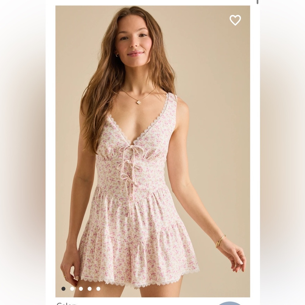 Connie Floral Bow Front Romper New with Tags Altar’d State